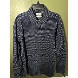 Lucky Brand Men All Over  Print Button Down Long Sleeve Shirt Medium NWOT Blue